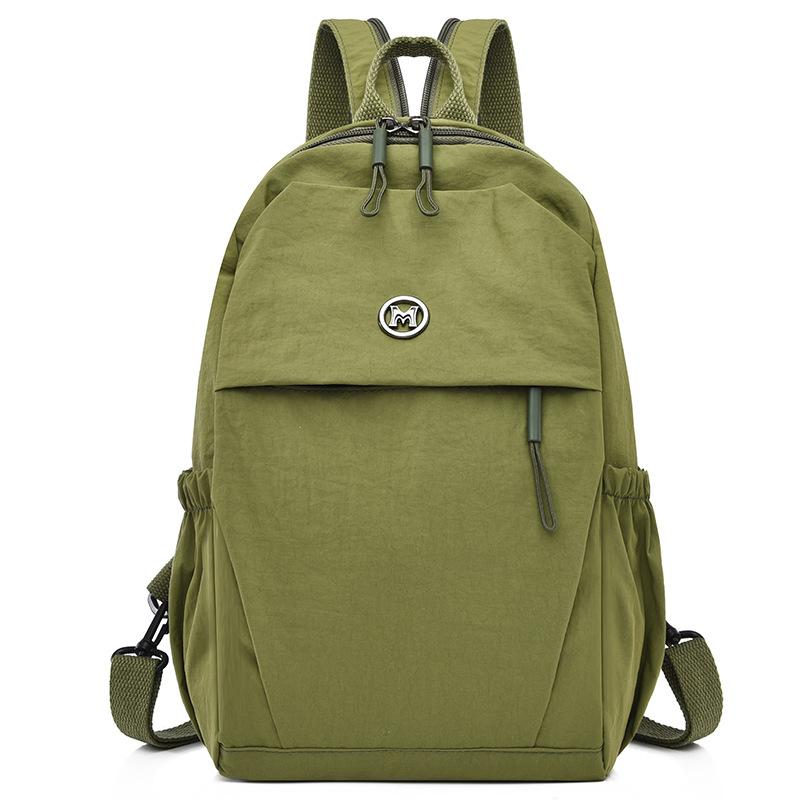 Solid Color Casual Backpack Shoulder Crossbody Bag Japanese Versatile Canvas Computer Bag