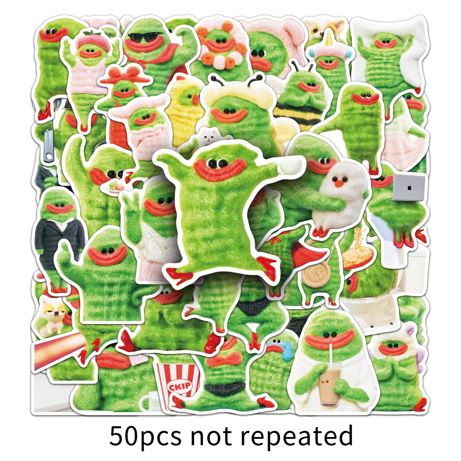 

Bitter Melon Emoji Stickers: 50 Sheets of Funny Cartoon Designs for Journals, Water Bottles, and Guitars