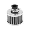 Universal 12mm Car Cold Air Intake Filter Kit Crankcase Vent Cover Breather Silver