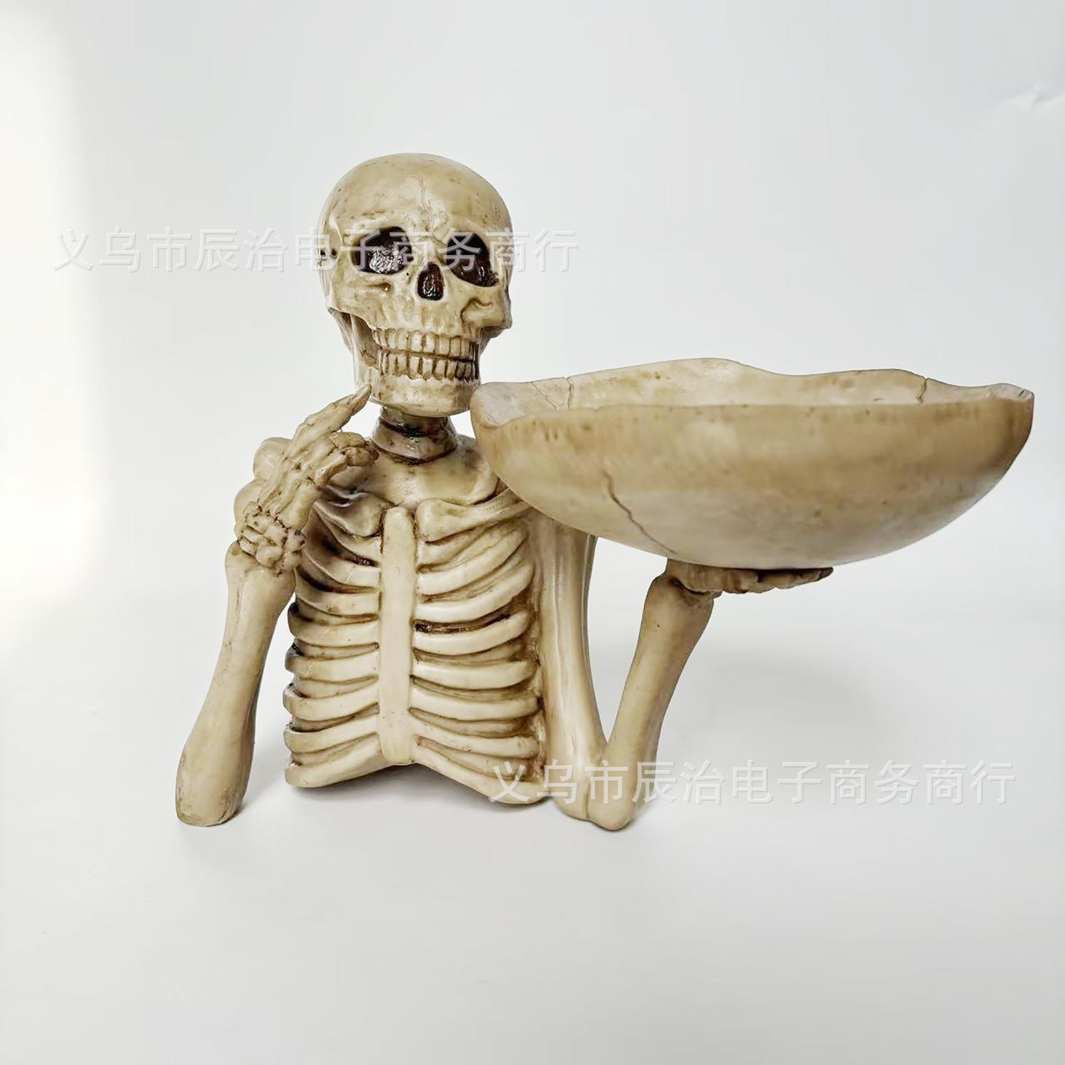 

Skeleton decoration Personalized punk skeleton ornament Home key Storage plate Entry entrance