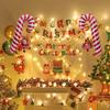 2pcsChristmas Aluminum Foil Balloons Santa Claus Christmas Tree Red Green Handheld Stick Balloons Party Decoration Hanging Ornam