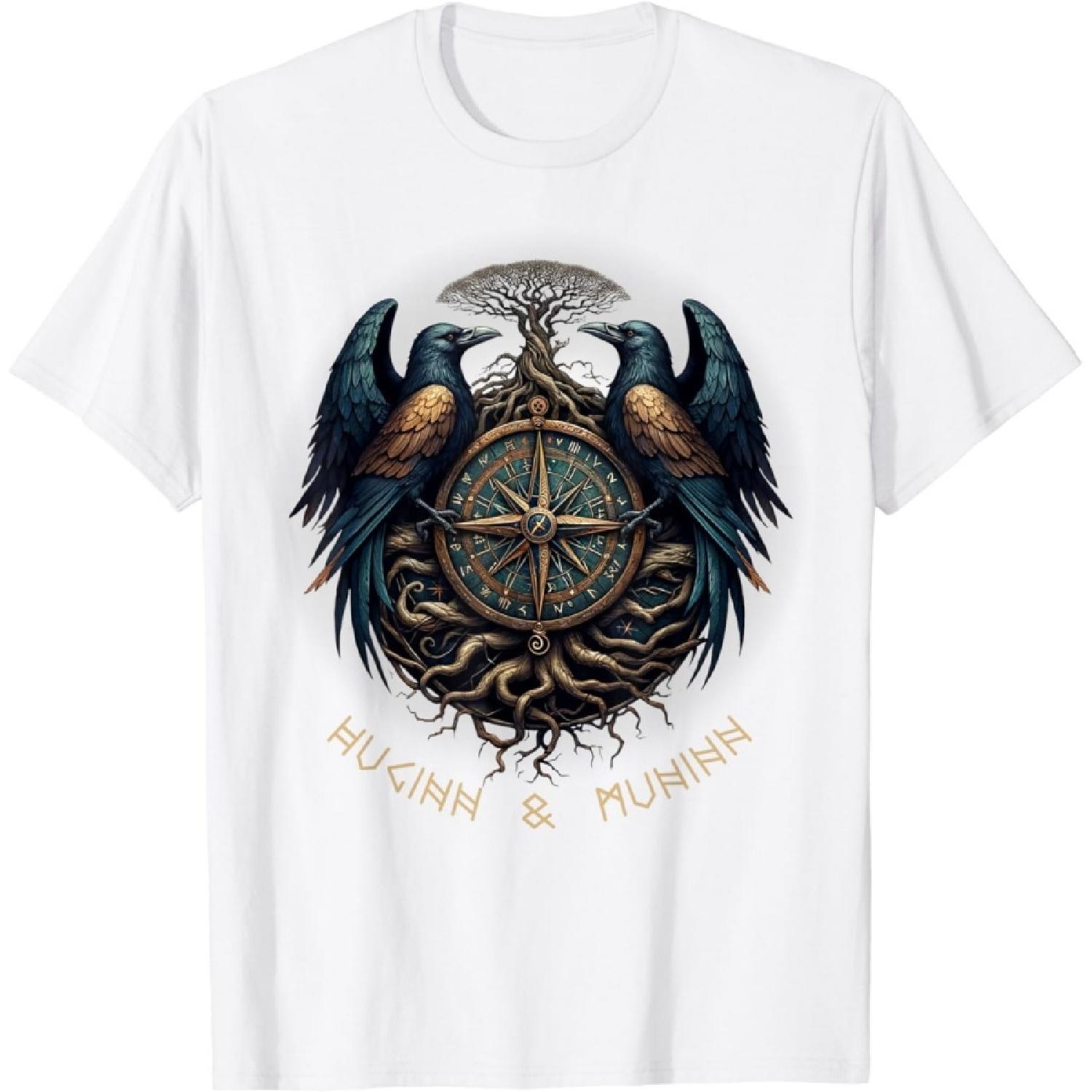 AspeAr Odin Ravens Tshirt Vikings Myth Tee T-Shirt XXXXXL белый