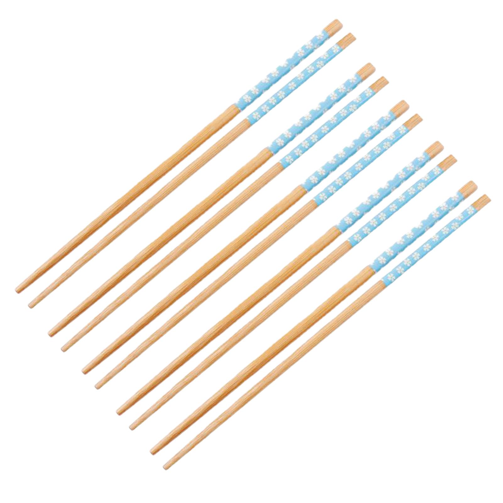 

5 пар палочек для еды, экологически чистые, удобные, легкие, в японском стиле, деревянные палочки для еды с цветочной лапшой для отеля