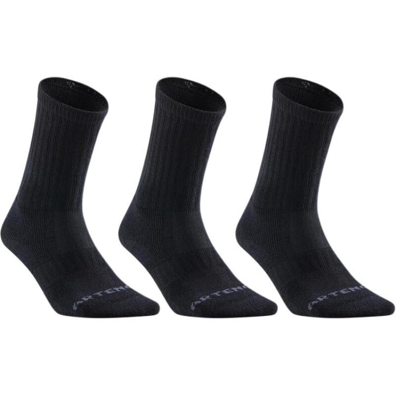 

DECATHLON RS500 High Top Tennis Sweat-Absorbing Socks Unisex 3 Pack Black 39-42 чёрный
