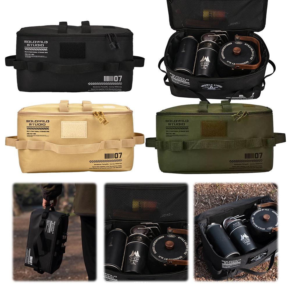 Camping Storage Bag Large Capacity Travel Tableware Handbag Versatile Tank Stove Canister Pot Carry Bag Outdoor Picnic Supplies