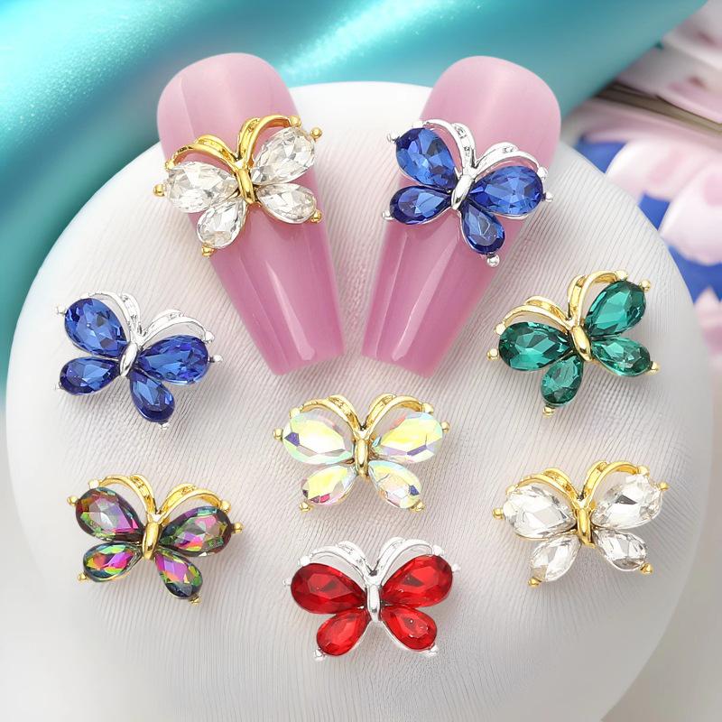 

Luxurious 3D Rhinestone Butterfly Bow Nail Art Accessories