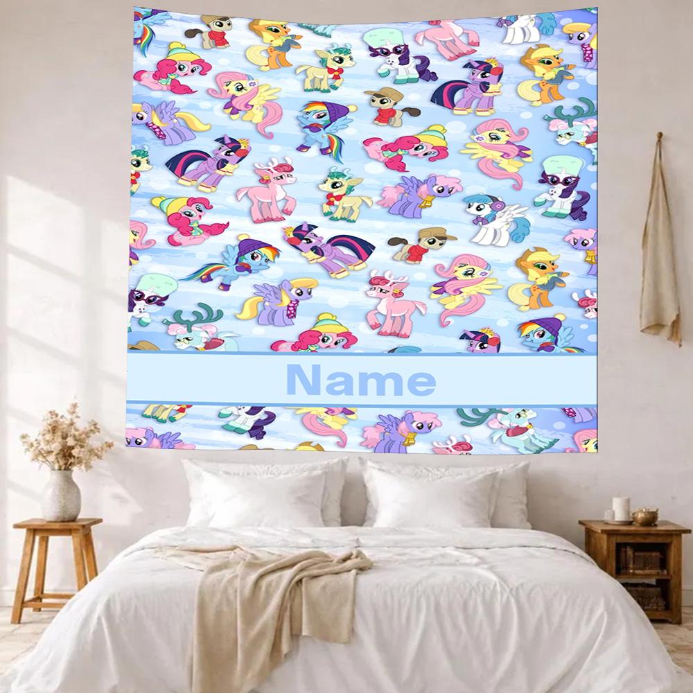 Little Pony Custom Your Name Wall Decor Tapestry Art For Pet Memorial Birthdaywedding Party Backdrop Family Gift