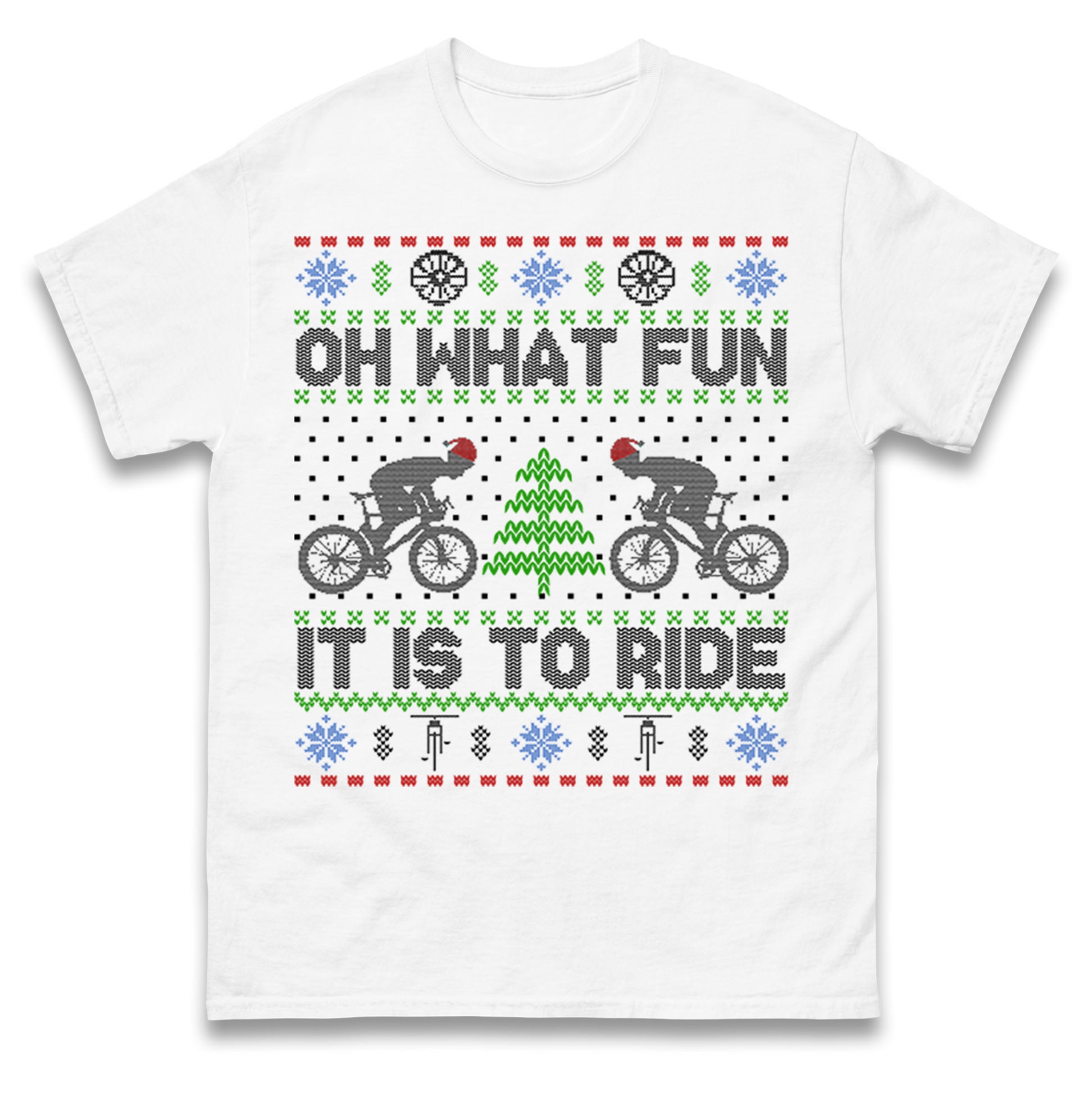 Oh What Fun It Is To Ride BMX Bicycle Christmas T Shirt Tshirt Mens Womens Unisex Tops Tees L