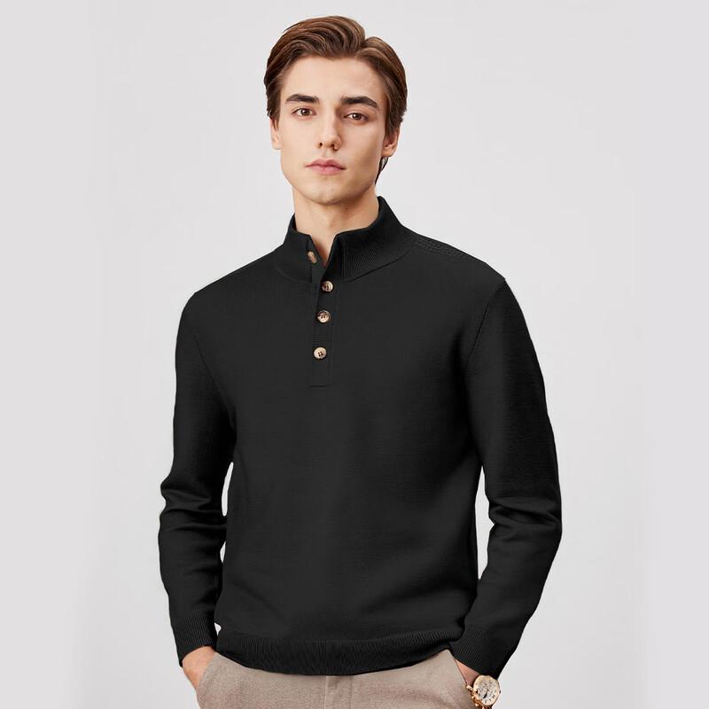 Shanshan Men's Wool Blend Semi-High Collar Thermal Sweater