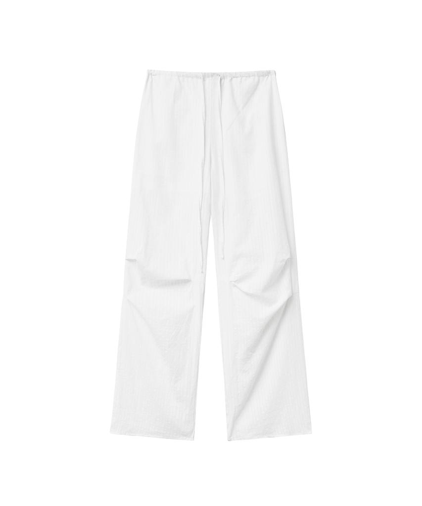 Lense Sheer Tuck Line Pants White