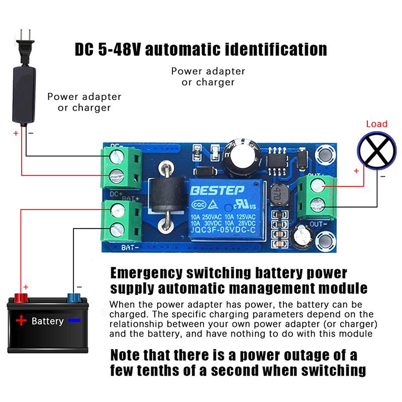 Yx850 Stromausfall Automatische Umschaltung Standby-Batterie Lithium-Batterie-Modul Dc 5V-48V Universal-Notkonverter-Modul