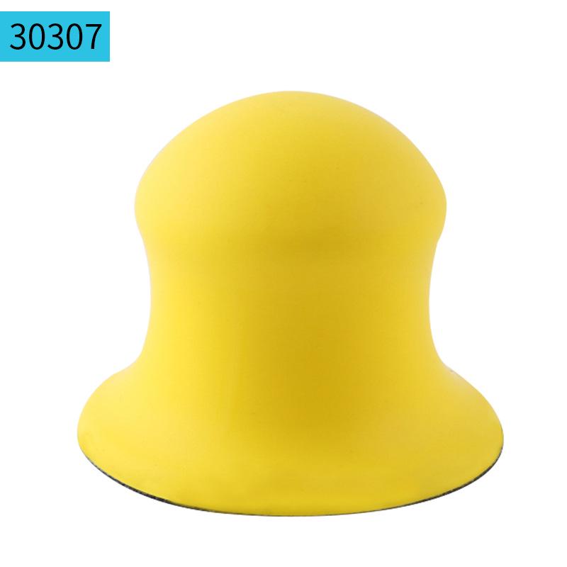 4" 100mm Self-Adhesive PU Foam Hand Grinding Disc for Manual Sanding and Polishing, Yellow