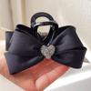 Elegant Temperament Fabric Bow Hair Clip For Woman Rhinestone Love Shark Clip Fashion Girl Ponytail Hair Clamp Hair Accessories