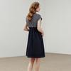 Chuyu Damen Freizeit Acetat Mischung Kurzarm Denim Midi Kleid
