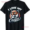 I Love My Cougar Funny Boyfriend S For Unisex Gf T Shirt Vintage Washed Breathable Stylish Top For Everyday Wear Casual