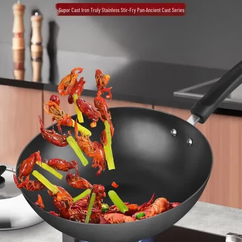 SUPOR 30CM Non-Coated Cast Iron Wok