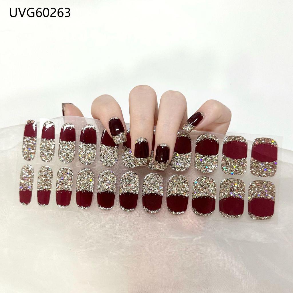 Transparent Nude UV Gel Nail Art Stickers: Semi-Cured, Semi-Baked Manicure Sheets