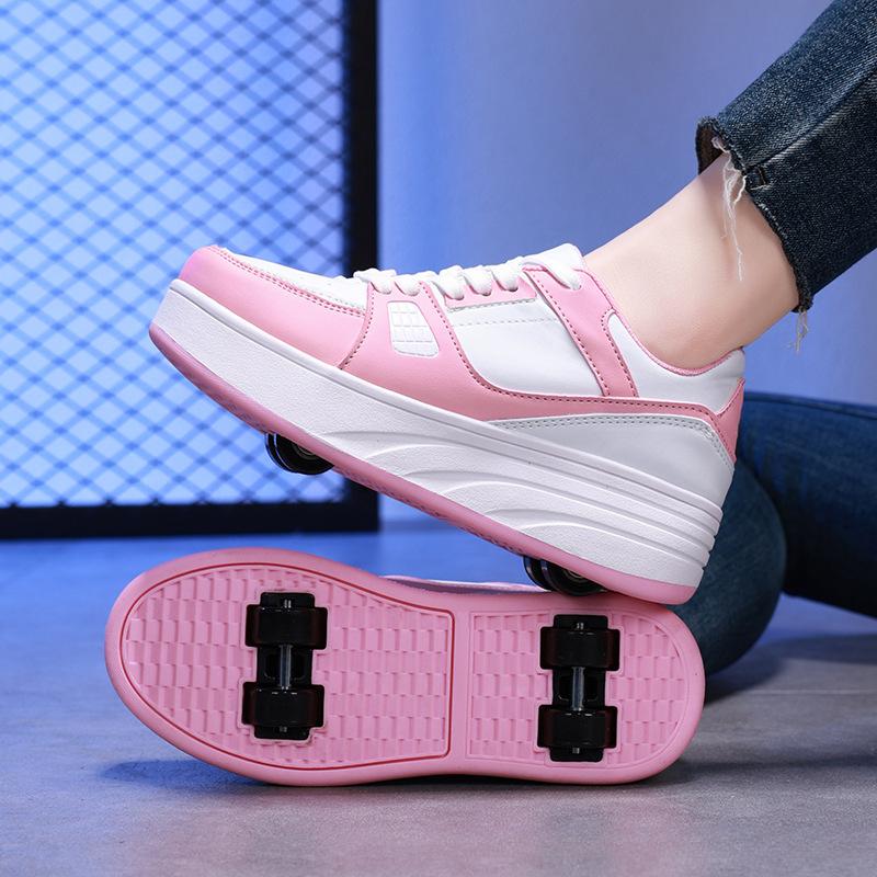 Rollschuhe Vierrädrige Kinder-Rollschuhe Herren- und Damen-Abnehmbare Ultraleicht-Version Schuhe mit Rollen