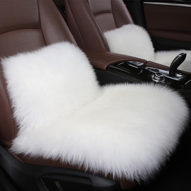 11 Colors Australian Pure Natural Wool Car Seat Cover Long Plush Sheepskin Winter Seat Cushion Waist Pillow Fuzzy Seat