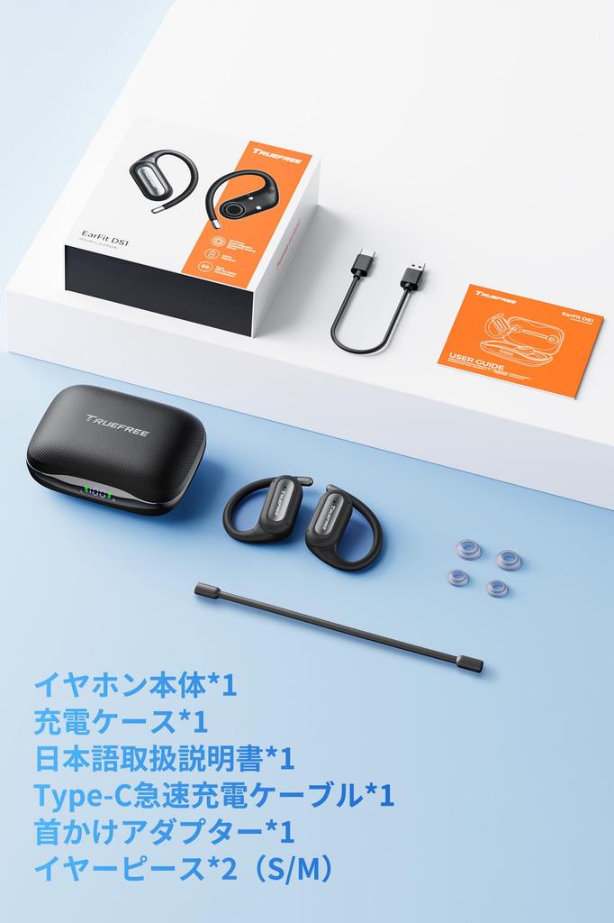 TRUEFREE EarFit DS1 Wireless Earbuds with Bluetooth IPX5 40 Hours of Fast and App Support Perfect for and Home with a Active Sound Leak and Design for