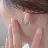 S925 Earrings for Women Ins Style Niche Design High-Grade Black Drop Glaze Roman Sterling Silver Earrings Earrings
