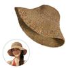 Elegant Straw Hat Bucket Hat Handwoven Breathable Crocheted Hat Holiday Vacation Hat Western Wide Brimmed
