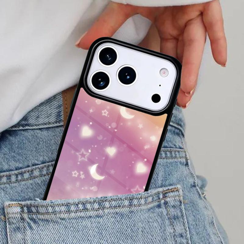 Moon Stars Pastel Phone Case for iPhone 17ProMax 12 13 14 15 16e 17 Pro Max Plus Air Cover