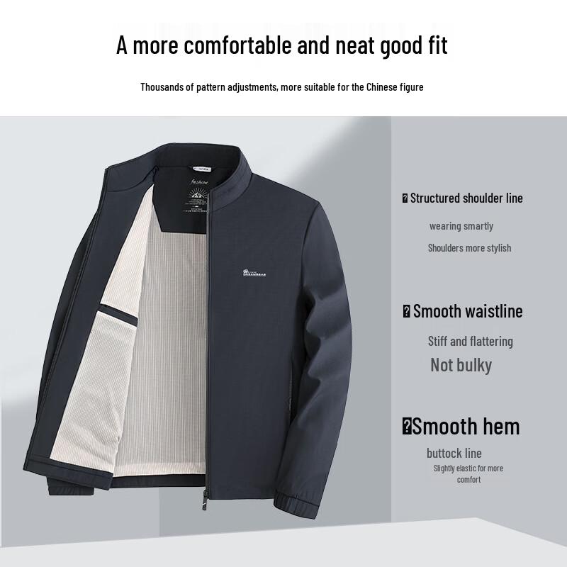 ROMON Men's Business Casual Stand Collar Jacket