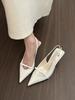 Black patent leather pointed high heels women's bag head sandals women's spring and summer bow thin heel empty shoes