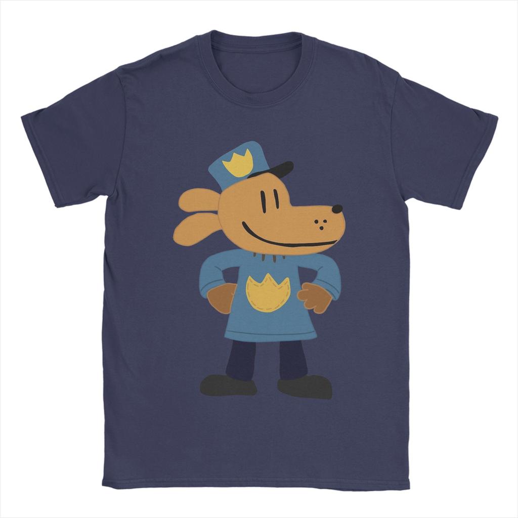 Dog Man Cartoon T Shirts Mens  100 Cotton Crazy TShirt O Neck  Tees Short Sleeve Clothes New Arrival