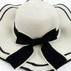 Korean Version of Xiaoxiang Feng Wave Straw Hat Outdoor Big Hat Blade Bow Sun Hat Women's Sunscreen Beach Hat