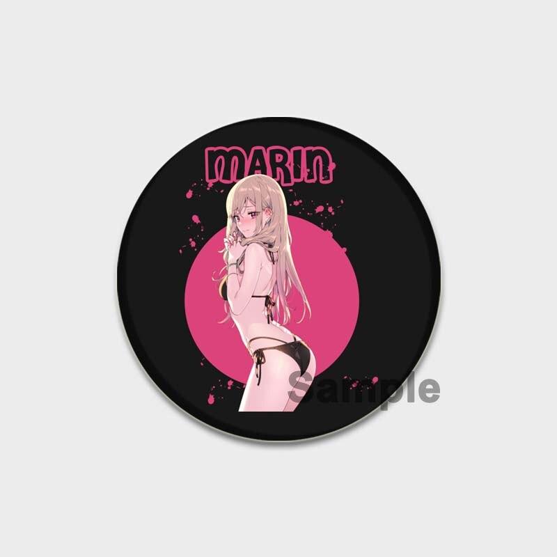 58MM My Dress-Up Darling Anime Brooches Kitagawa Marin Kuroe Shizuku Cosplay Badge Accessories Backpack Clothes Decoration XMAS Gift