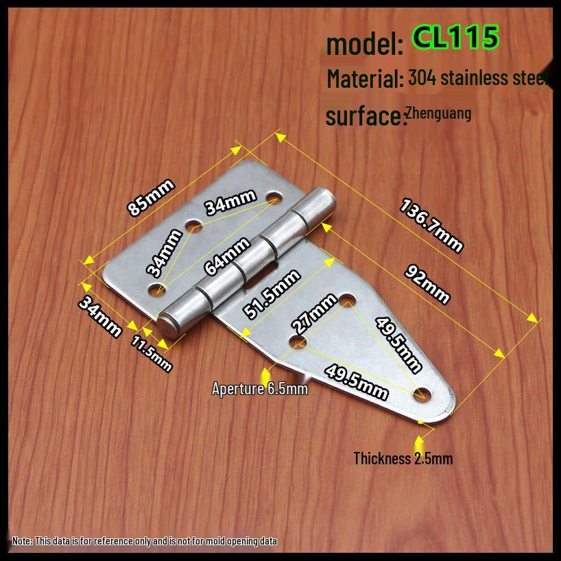 304 Stainless Steel Heavy Duty Industrial Flat Opening Thickened Mechanical Equipment Load-Bearing Hinge