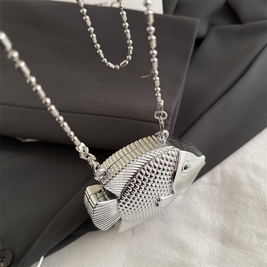 Glamorous Fish Shaped Clutch Purse for Women - Sparkly PVC Evening Bag with Detachable Strap, Mini Party Clutch for Banquet