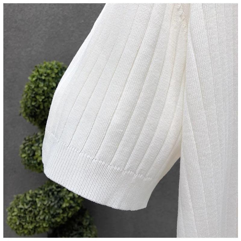 Men Casual Loose Short Sleeve Collared Color Block Big Size Knit Polo Shirt