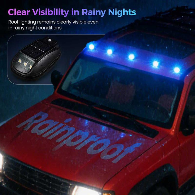 Luce Stroboscopica RGB per Tetto Auto Solare, Luci Solari per Cabina per Camion, Luci Segnalazione LED per Tetto Senza Fili Senza Foratura