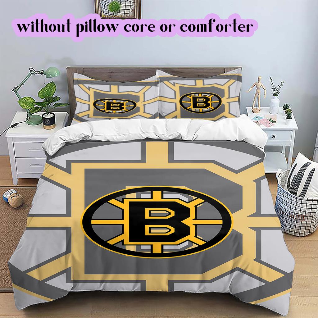 Hokejový logo vzor Povlečení Přikrývka Sada Povlak na přikrývku Povlak na polštář Domácí dekorace Dárek k narozeninám (1* povlak na přikrývku + 2* povlak na polštář, bez výplně)