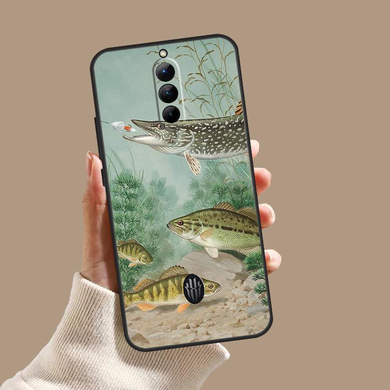 Art Fishing Lure Case For ZTE Nubia Red Magic 10S 9S 8S 8 9 10 11 Pro Plus 6 7 6S 7S Pro 5G 6R 10 Air Cover
