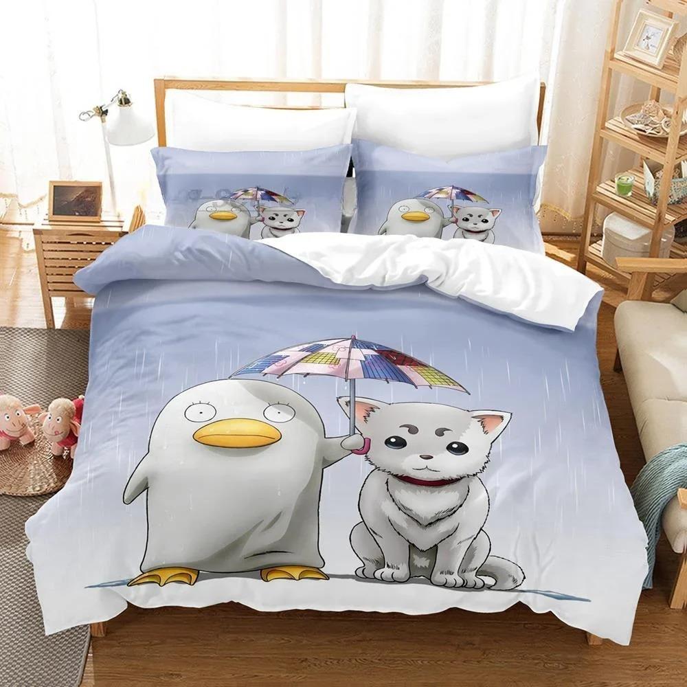 Mode 3D Anime Bettlaken-Set Gintama Bettwäsche-Set Einzelbett Twin Full Queen King Size Bett-Set Erwachsene Kinder Schlafzimmer Bettbezug-Sets