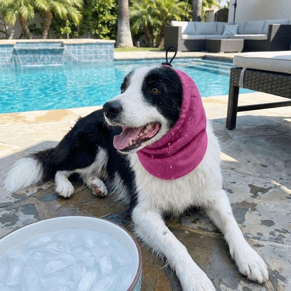 Elastic Mesh Dog Cooling Head Cover Anti Insect Mosquito Pet Neck Gaiter  Noise Protection