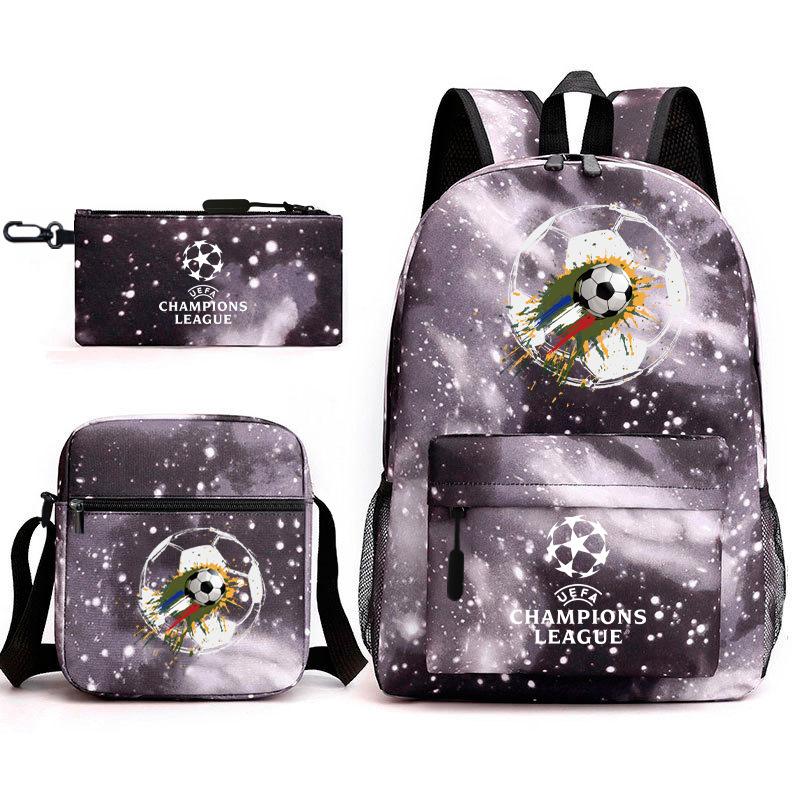 Sports Football Team Print Youth Primary and Secondary School Students C Luo Schoolbag Men and Women Leisure Travel Backpack CR7