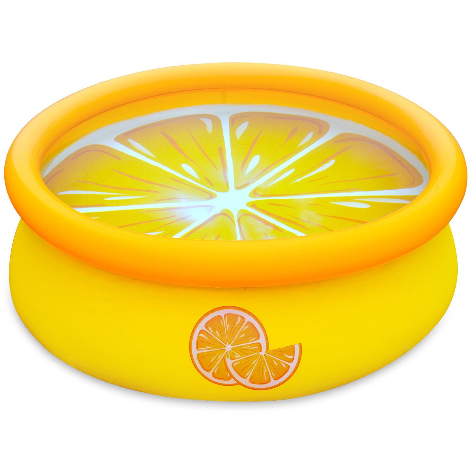 

Бассейн Goodmood Easy Set Складной бассейн Круглый 150 x 41 см Домашний бассейн Легко установить Водные игры Высокая температура Лето Открытый Защита от жары лимон