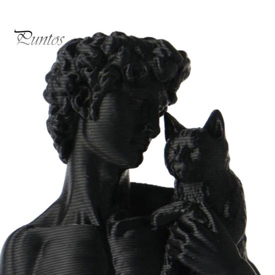 Muscular David Figurine 3D Printed Statue with Cat, European Classic Art Sculpture Stylish Living Room Decor for Home Office Decor, Modern Desktop