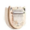 GECKO Kalimba 8-Key Beginner's Set, Thumb Piano with Cute Cat Design, Made of Camphor Wood, Includes Gift Case & Box, Adjustment Hammer, Strap, and