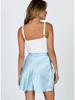 Einfarbiger Rock mit hoher Taille, modischer, einteiliger Schnür-Kurzrock, Chiffon-Satin-umwickelter Minirock