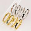 18K Gold-Plated Stainless Steel Pig Nose Bracelet with Zirconium Detailing