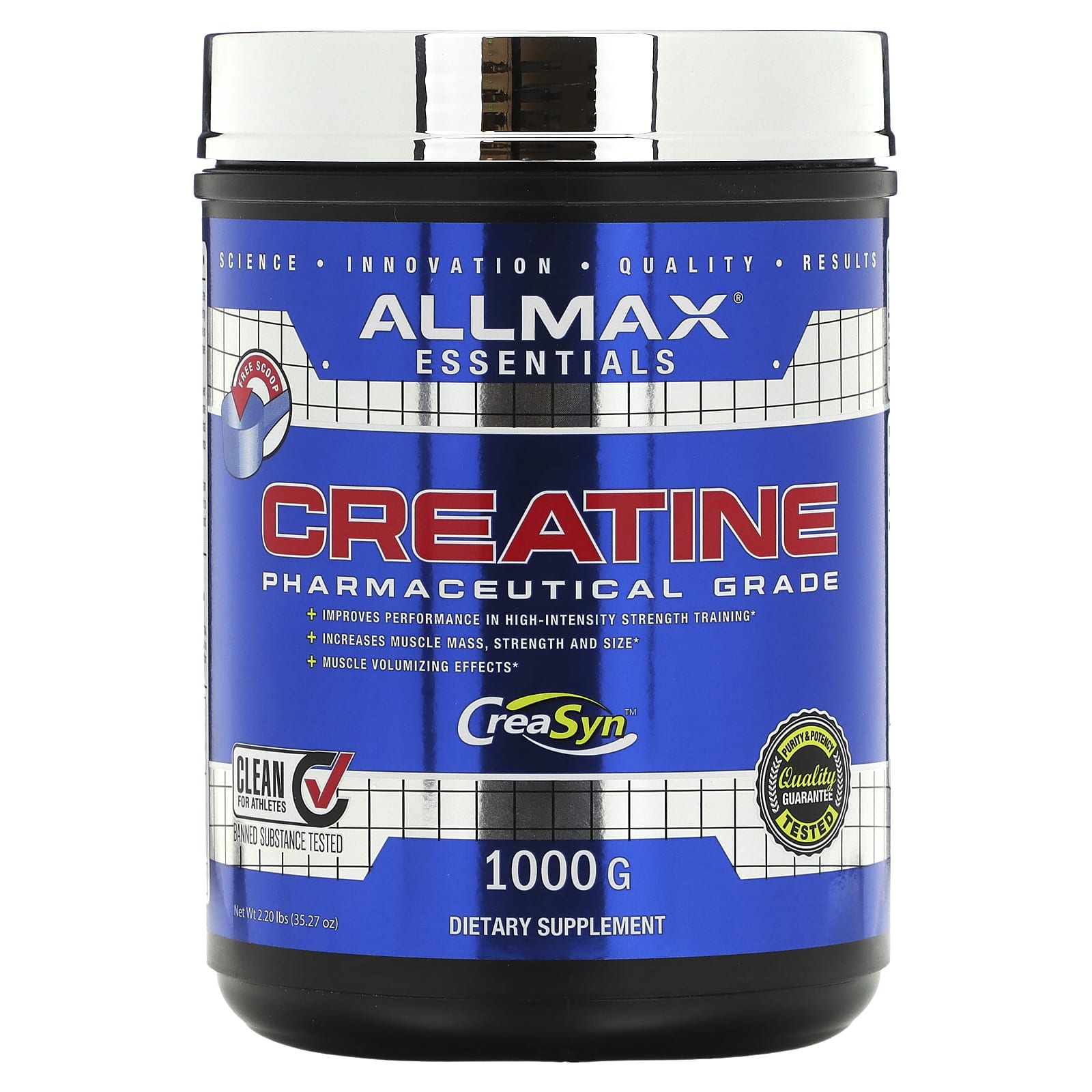 

Creatine, Pharmaceutical Grade, 1,000G (2.2Lbs)