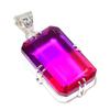 Bi-Color Tourmaline 925 Solid Sterling Silver Jewelry Pendant 1.81" SU-10274