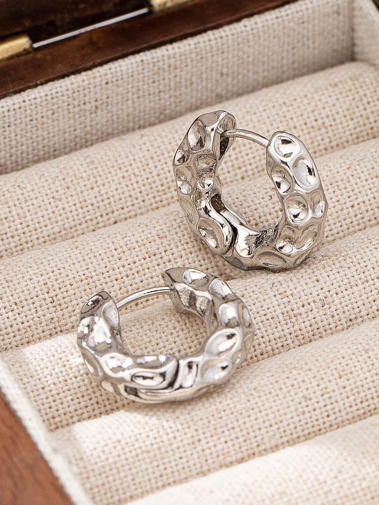 Geometric Irregular Concave-convex Texture Ear Buckle Simple Temperament Trend Earrings
