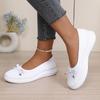 Women'S Breathable Mesh Slip On Single Flats Bow Ornament Lightweight All Seasons Daily Commute Outdoor Comfort Mom Walk Shoes